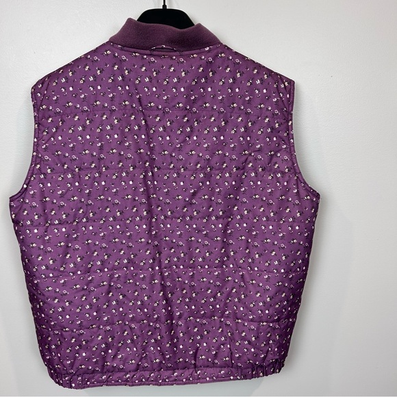 Northern Reflections Quilted Floral Vest Women XL Purple Zip Up Vintage Y2K READ - Picture 6 of 9